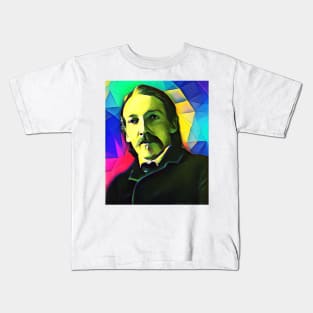 Robert Louis Stevenson Colourful Portrait | Robert Louis Stevenson Artwork 6 Kids T-Shirt